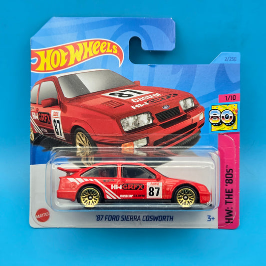 Hot Wheels " '87 Ford Sierra Cosworth " HW: The 80s 1 of 10 2/250 HKG79 Short Card