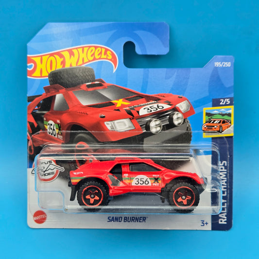 Hot Wheels " Sand Burner " Rally Champs " 2 of 5 195/250 HCX64 Short Card