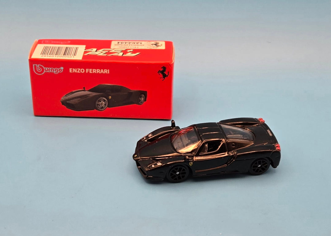 Bburago 1:64 Ferrari Enzo Black Race &amp; Play Diecast Metal Model Car