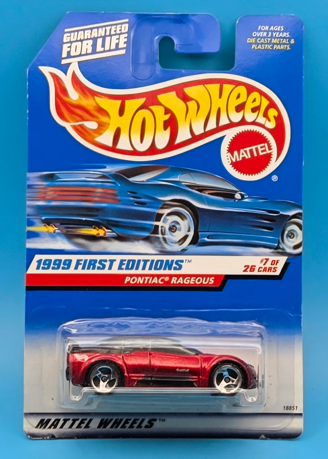 Hot Wheels " Pontiac Rageous " 1999 First Editions 7/28 Collector 