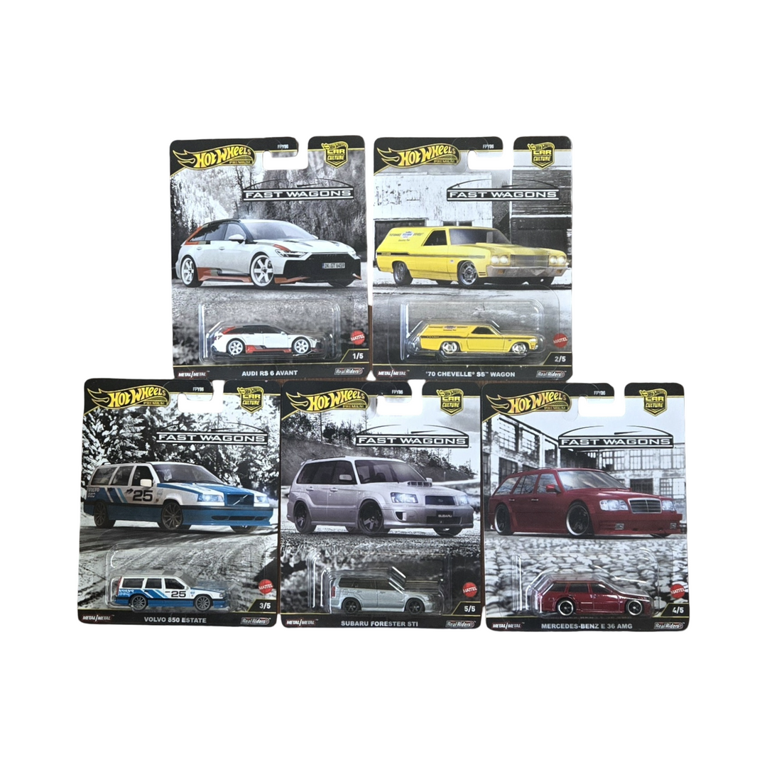 2025 HOT WHEELS PREMIUM CAR CULTURE FAST WAGONS - SET OF 5
